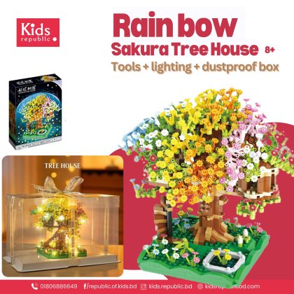 Rainbow Sakura Tree House (Tools + lighting + dustproof box) | 8+ | Develop  Patience  & Focus |