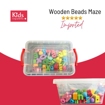 Wooden Beads Threading Alphabet Toy for Kids 2+ | Educational Toy Bangladesh