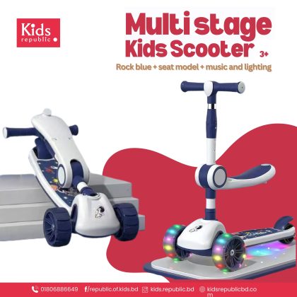 Multistage Kids Scooter – (Seat model + Music + Lighting)