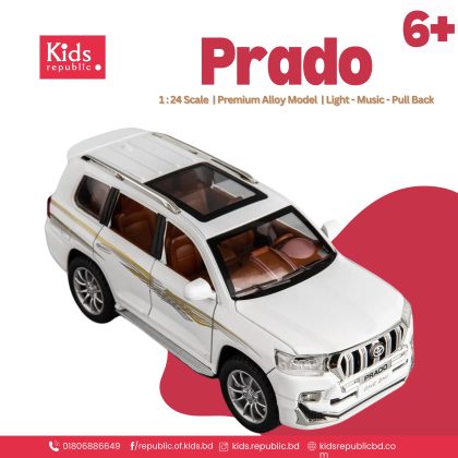 Prado 1:24 Scale Premium Alloy Pull-Back Car Toy – Diecast Model