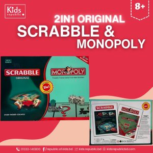 Original Scrabble & Monopoly 2-in-1 Board Game | Classic Combo Fun