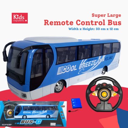 Big City Bus Remote Control Vehicles, 6 Ch 2.4G – High Speed Big Size Bus Toy – Simulation Sound and Working Head Light (Blue)