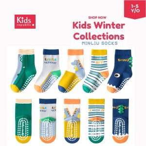 Kids Minliu Winter Socks – Soft, Warm & Anti-Slip Winter Socks for Kids | Kids Republic BD