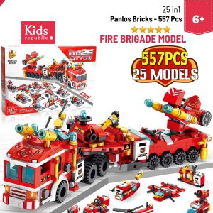 City Fire Brigade Lego Puzzle Building Blocks Bangladesh - 25 in1 Kids Puzzle - 577Pcs – Creative Best Puzzle  Toy in BD
