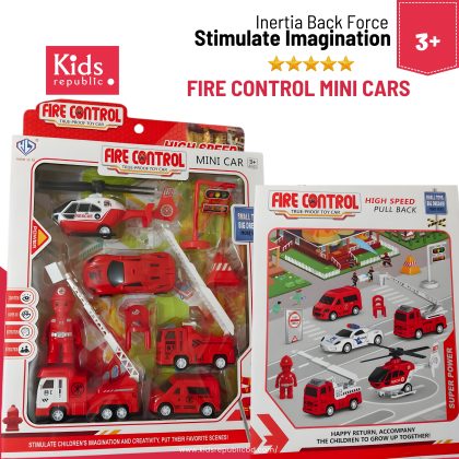 Fire Rescuer Pull Back Vehicles Set – 3+