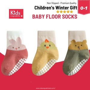 Babys Winter Socks – Soft, Warm & Anti-Slip Winter Socks | 3 Pcs Set