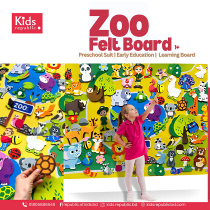 Zoo Felt Board suit Preschool Children Early Education Learning Board Cartoon Educational