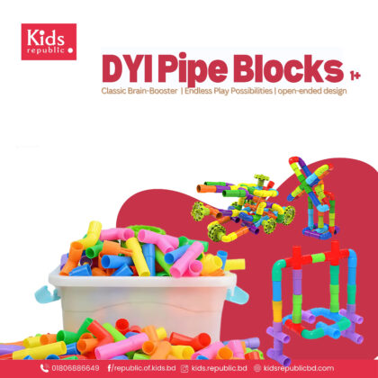 DIY Pipe Blocks  – Educational Toys For Kids – 100 Pcs Box + Catalogue – For Age 2+