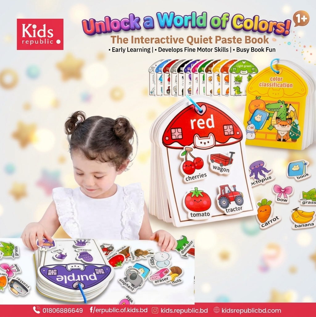 Montessori Busy Book Color Sorting Toys for Toddlers 1-4 Years